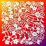 Трафареты для фона Viva Decor"Цветы и музыка", 29*29 см