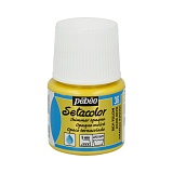 Pebeo Краска для темных и светлых тканей мерцающая Setacolor, 45 мл, 036 насыщенный желтый