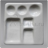 Палитра фарфоровая 9*8 см, 6 ячеек