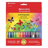 Цветные карандаши "Бабочки", 24 цв., трехгранные заточенные