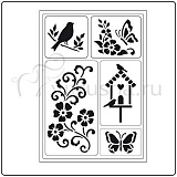Трафареты гибкие самоклеющиеся Viva Decor "Весна" 14*18см