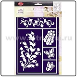 Viva Decor Трафареты гибкие самоклеющиеся "Цветы и бабочки", 14*18 см