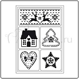 Трафареты гибкие самоклеющиеся Viva Decor "Скандинавское рождество" 14*18см