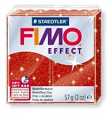 Полимерная глина Fimo Effect, 57 г., красный с блестками