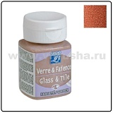 Краска по стеклу и керамике, Glass&Tile, глиттер (с блестками), обжиг, 50 мл,  медь 707