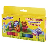Пластилин классический "Юнландик-музыкант", 16 цветов, 320 г, высшее качество