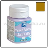 Краска по стеклу и керамике, Glass&Tile,непрозрачная, обжиг, 50 мл, золотой 700