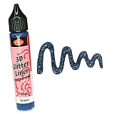 Viva 3D Liner Glitter, цвет 604 черно-синие блестки, 28 мл