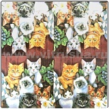 Салфетка 2-х слойная 33*33 см "Коты", шт, шт