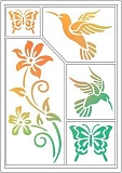 Трафареты гибкие самоклеющиеся Viva Decor"Колибри" 14*18см