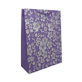 Пакет подарочный ламинированный "Цветы", 40*30*12см, фиолетовый
