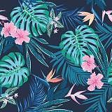 Бумага упаковочная мелованная 70х100 см "Tropics-1", 70 г/м2
