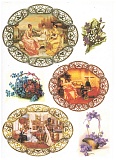 Карта для декупажа А4 "Финифть и дамы", 54г/м2
